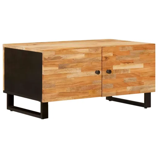 Mesa de Café Marrón 80 x 50 x 40 cm Madera de Mango Maciza