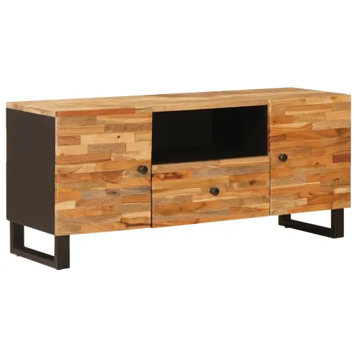 Mueble de TV Marrón 105 x 33 x 46 cm Madera de Mango Maciza