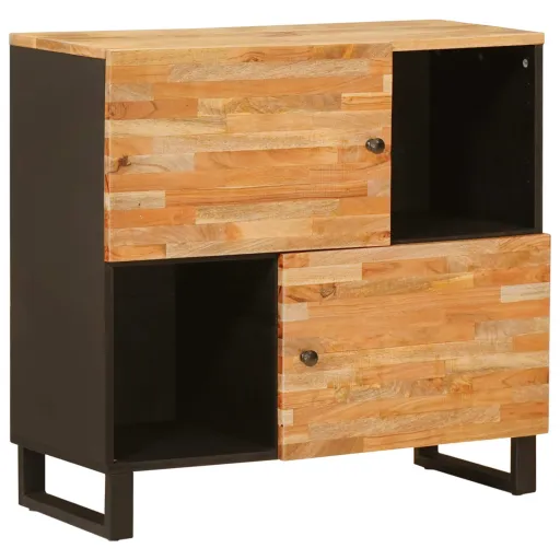 Armario Auxiliar Marrón 80 x 33 x 75 cm Madera de Mango Maciza