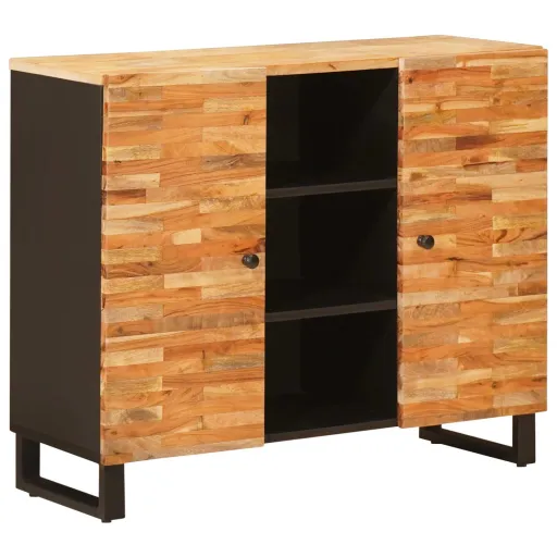 Armario Auxiliar Marrón 90 x 33 x 75 cm Madera de Mango Maciza