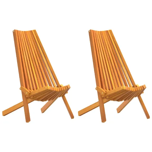 Silla   Marrón 69 x 56 x 84 cm Madera de Acacia Sólida (2 pcs)
