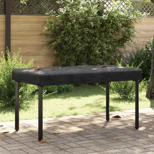 Cubierta de Mesa Liso Negro 122 x 72 x 15 cm Tela