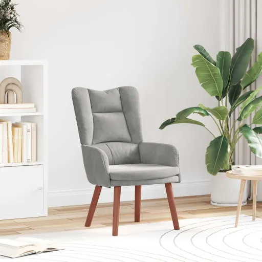 Sillón Gris Claro 63 x 67 x 94 cm Terciopelo
