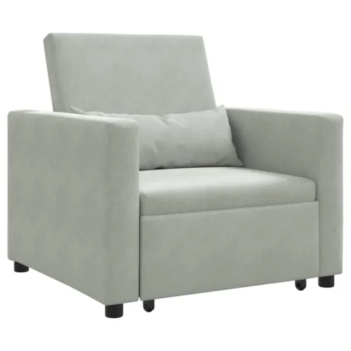 Cama Sofá Desplegable Individual Gris Claro 90 x 165 x 87 cm