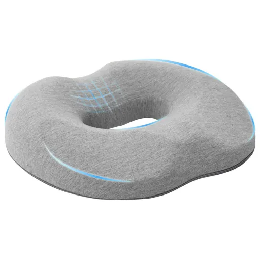 Almohada Para el Asiento Gris Claro 42 x 36,5 x 8 cm Algodón