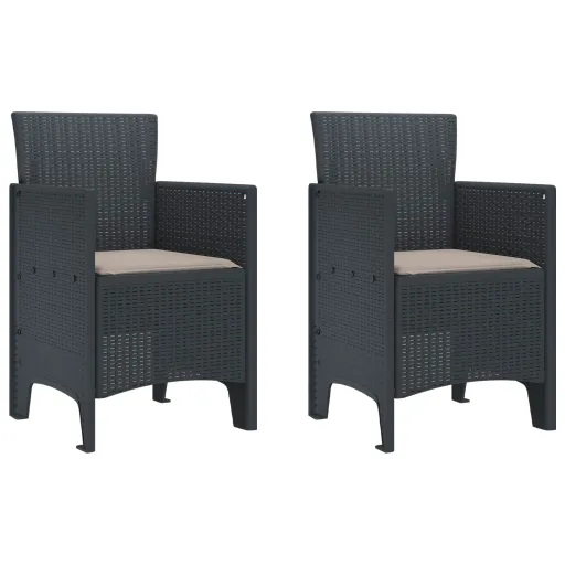 Silla de Jardín   Antracita 53 x 49 x 85 cm Polipropileno (2 pcs)