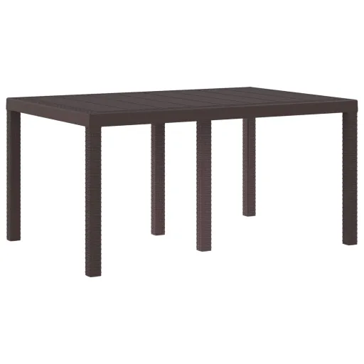 Mesa de Jardín Marrón 150 x 100 x 73 cm Ratán Sintético
