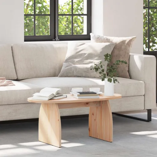 Mesa de Café Marrón 80 x 40 x 35 cm Madera de Pino Macizo
