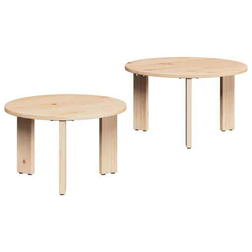 Mesa de Café   Natural Madera Maciza de Pino (2 pcs)