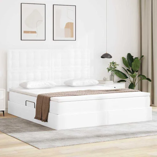 Cama Con Almacenamiento Puro 160 x 200 cm Cuero Sintético