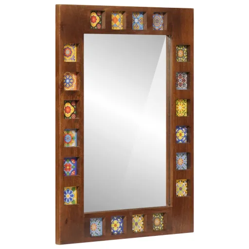 Espejo de Baño Nogal 50 x 70 x 2,5 cm Madera de Mango Maciza