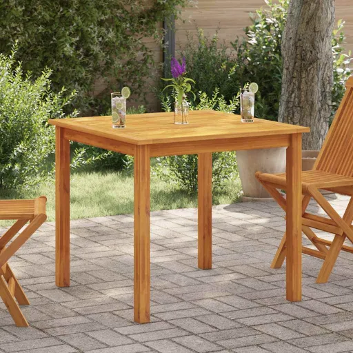Mesa de Jardín Madera Maciza de Acacia 85x85x74 cm