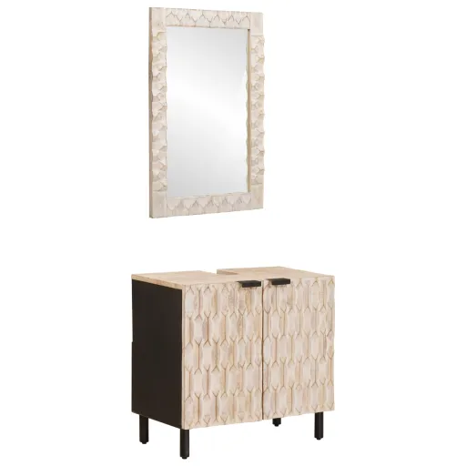 Juegos de Baño Acabado de Lavado Madera de Mango Maciza