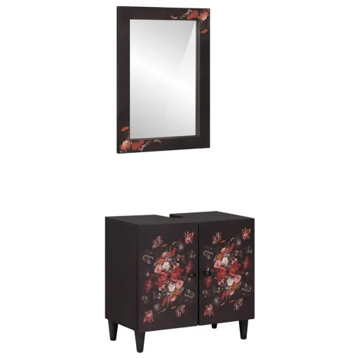 Juego de Muebles de Baño   Madera de Mango Maciza (2 pcs)