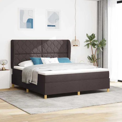 Cama Con Somier y Colchón Gris Oscuro 90x190 cm de Tela