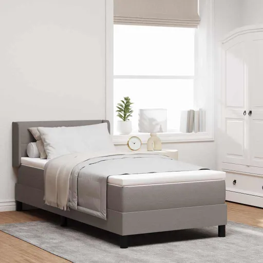 Cama Box Spring Con Colchón Con Colchón Taupé 100 x 200 cm