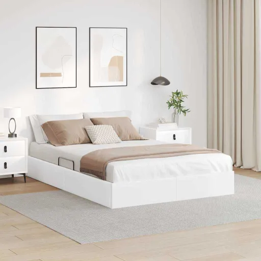 Cama Con Almacenamiento Puro 140 x 190 cm Cuero Sintético