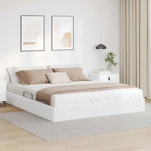 Cama Con Almacenamiento Puro 180 x 200 cm Cuero Sintético