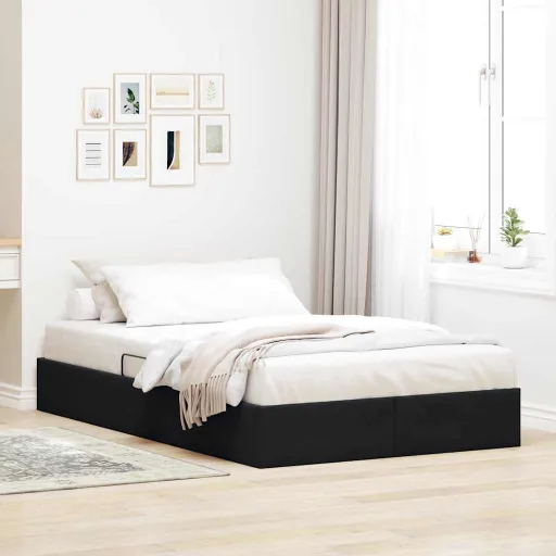 Cama Con Almacenamiento Negro 120 x 200 cm Terciopelo