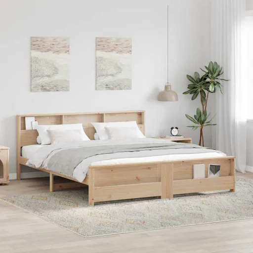 Estructura de Cama Marrón 200 x 200 cm Madera de Ingeniería