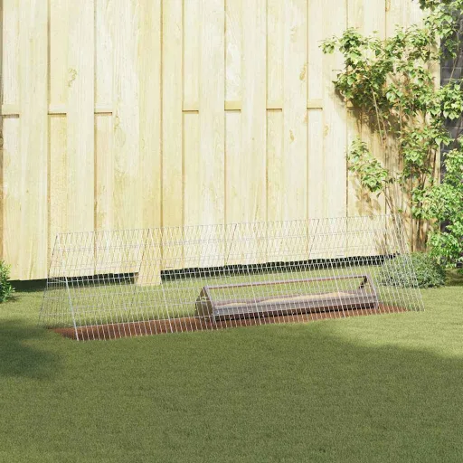 Jaula Para Pollos Plateado 215 x 55 x 55 cm Acero Galvanizado