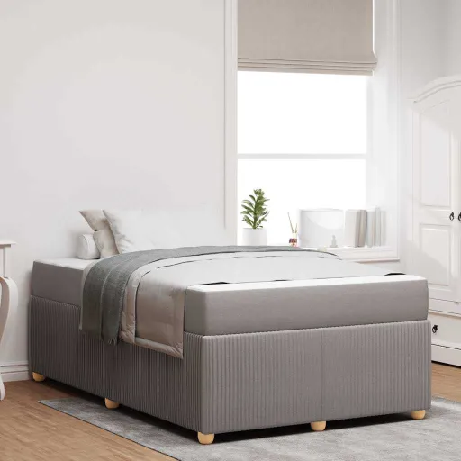 Estructura de Cama Con Colchón Taupé 120 x 190 cm Tela