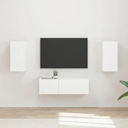 Conjunto de Mueble Para TV de Pared   Madera de Ingeniería (4 pcs)