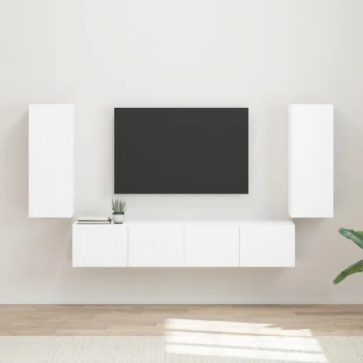 Conjunto de Mueble Para TV de Pared   Madera de Ingeniería (4 pcs)