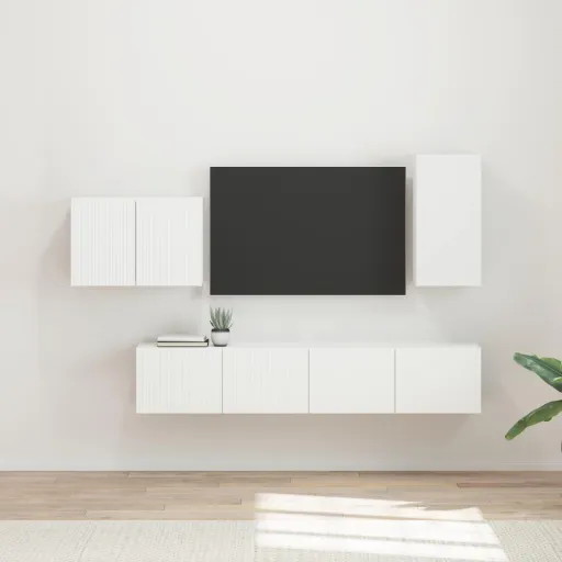 Conjunto de Mueble Para TV de Pared   Madera de Ingeniería (4 pcs)