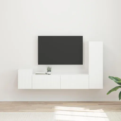 Conjunto de Mueble de TV   Madera de Ingeniería (4 pcs)