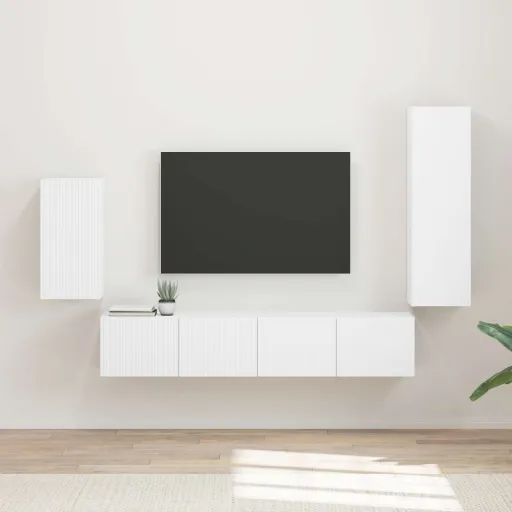 Conjunto de Mueble de TV   Madera de Ingeniería (4 pcs)