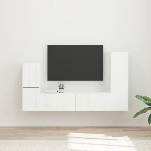 Conjunto de Mueble de TV   Madera de Ingeniería (4 pcs)