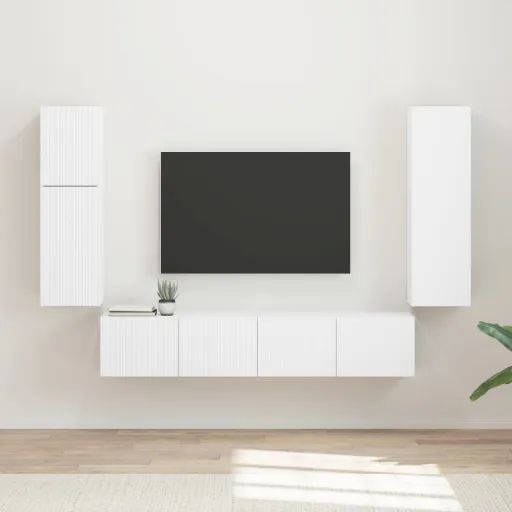 Conjunto de Mueble de TV   Madera de Ingeniería (4 pcs)