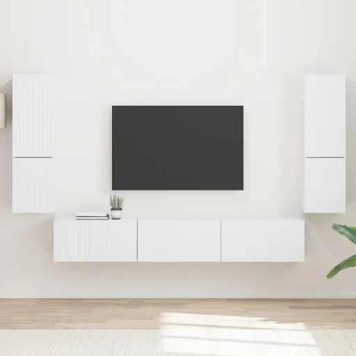 Conjunto de Mueble de TV   Madera de Ingeniería (4 pcs)