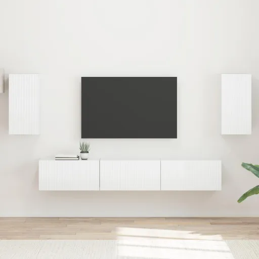 Conjunto de Mueble de TV   Brillante Madera de Ingeniería (5 pcs)