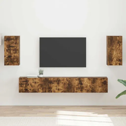 Conjunto de Mueble de TV   Roble Ahumado (5 pcs)