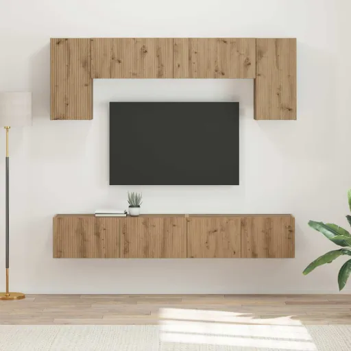 Conjunto de Mueble de TV   Gris Sonoma Madera de Ingeniería (4 pcs)