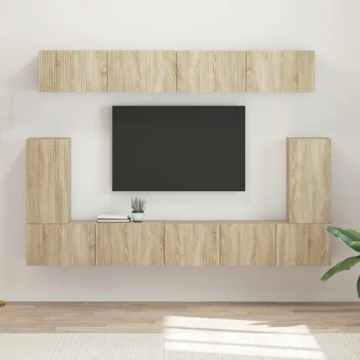 Conjunto de Mueble de TV Montaje en la Pared   Roble Sonoma (5 pcs)