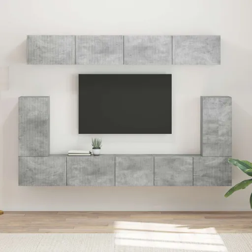 Conjunto de Mueble de TV   Gris Concreto (5 pcs)