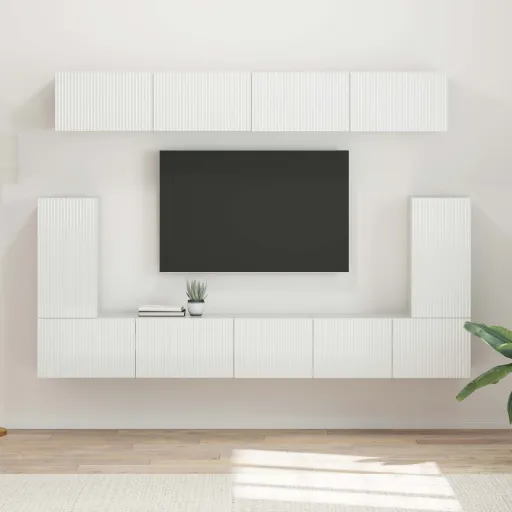 Conjunto de Mueble de TV   Brillante Madera de Ingeniería (5 pcs)