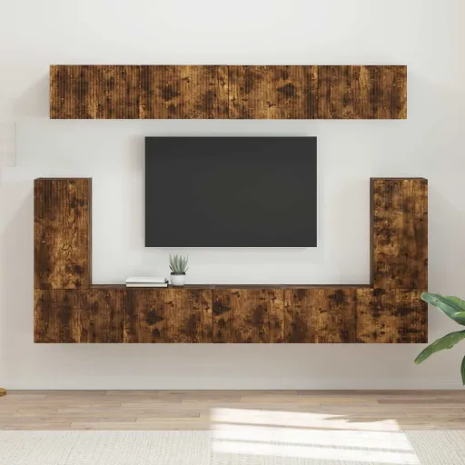 Conjunto de Mueble de TV   Roble Ahumado (5 pcs)