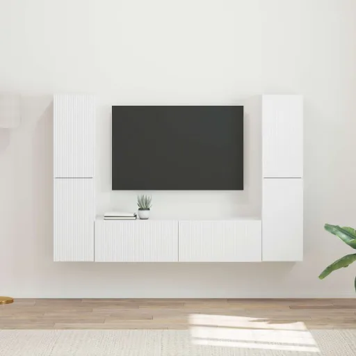 Conjunto de Mueble de TV   Madera de Ingeniería (6 pcs)