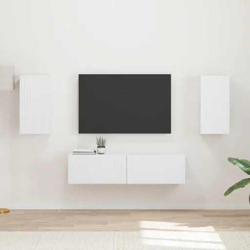 Conjunto de Mueble de TV   Madera de Ingeniería (4 pcs)