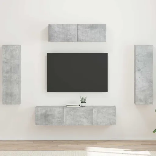 Mueble de TV   Gris Concreto (5 pcs)