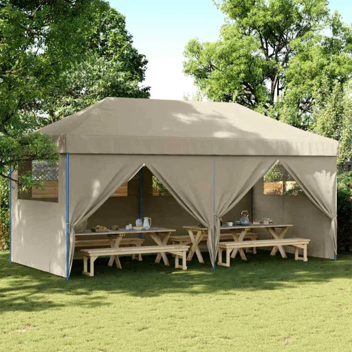Carpa Pop-up Para Fiestas Taupé 580 x 292 x 315 cm Tela Oxford