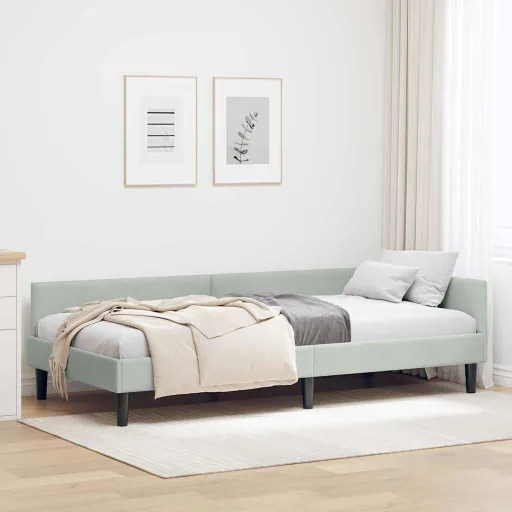 Estructura de Cama en Esquina Gris Claro 80 cm x 200 cm