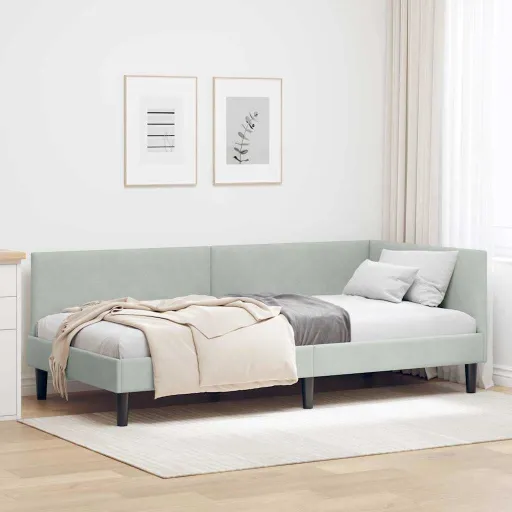 Estructura de Cama en Esquina Gris Claro 80 cm x 200 cm