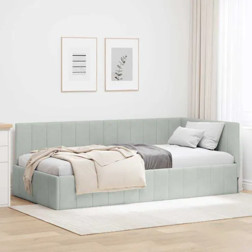 Estructura de Cama en Esquina Gris Claro 100 cm x 200 cm