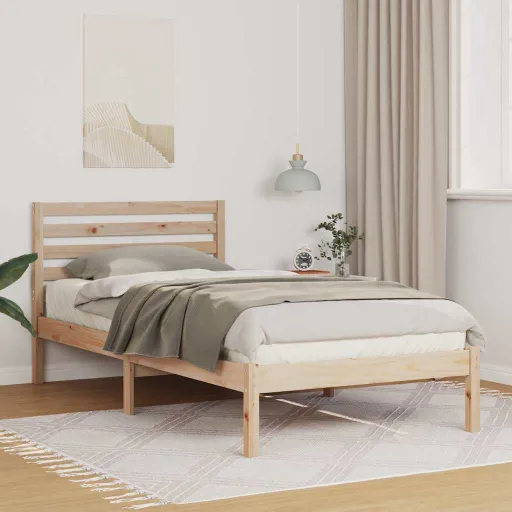 Estructura de Cama Marrón 80 x 200 cm Madera de Pino Macizo