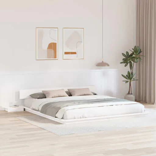 Estructura de Cama Blanco 200 x 200 cm Madera